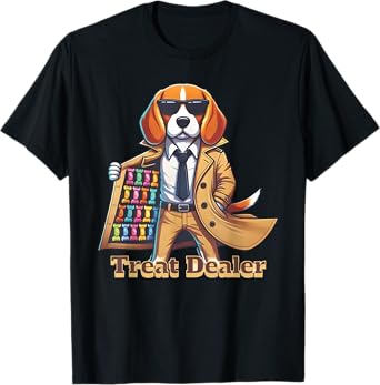 Dog Treat Dealer Funny Beagle Lover Owner Humor Dogs Treats T-Shirt