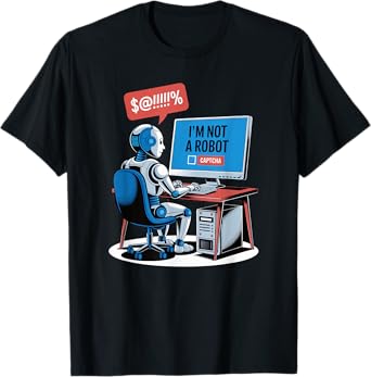 I Am Not A Robot Captcha Fun Computer Fun Nerd Funny T-Shirt