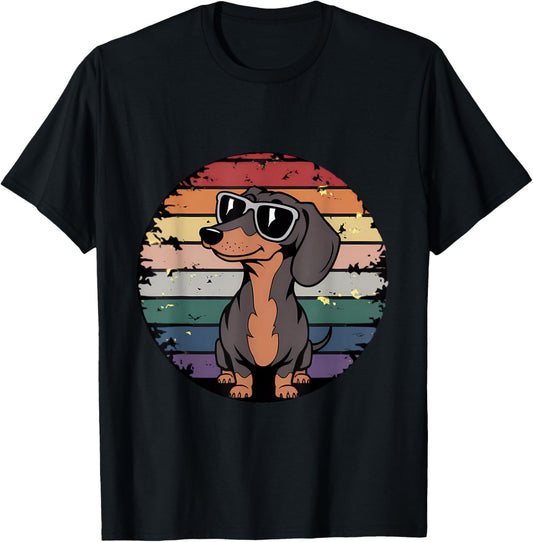 Retro Dachshund Sunset T-Shirt