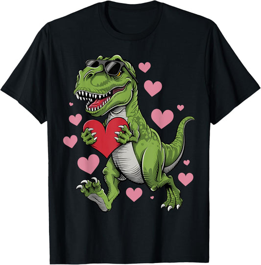 Valentines Day Cute Dinosaur T Rex Valentine Toddler Boys T-Shirt