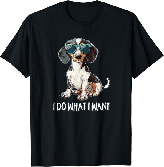 Funny Do What I Want Piebald Dachshund Lover T-Shirt