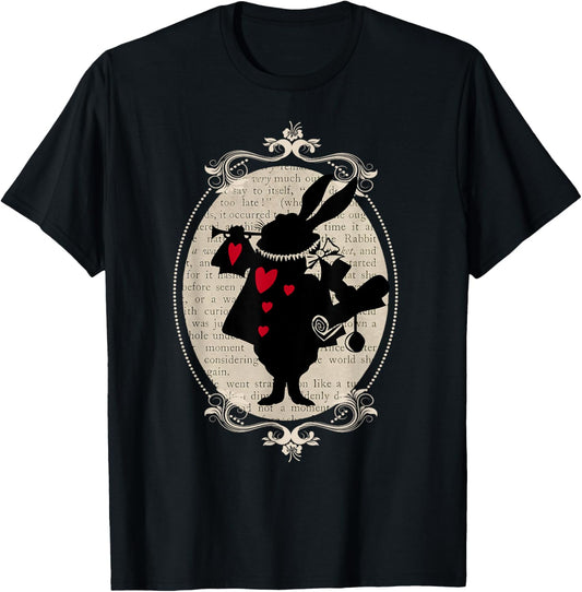 Alice In Wonderland White Rabbit Vintage Book T Shirt Design T-Shirt