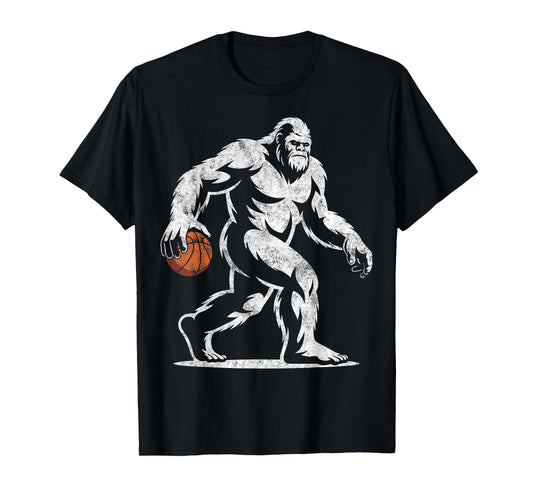 Sasquatch Bigfoot Basketball Ball Player Slam Dunk Hoops Tee T-Shirt