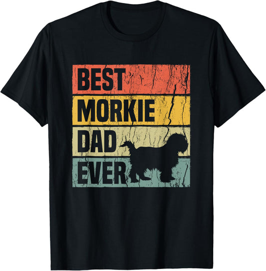 Best Morkie Dad Ever Retro Dog Dad Shirt Fathers Day T-Shirt