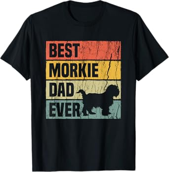 Best Morkie Dad Ever Retro Dog Dad Shirt Fathers Day T-Shirt