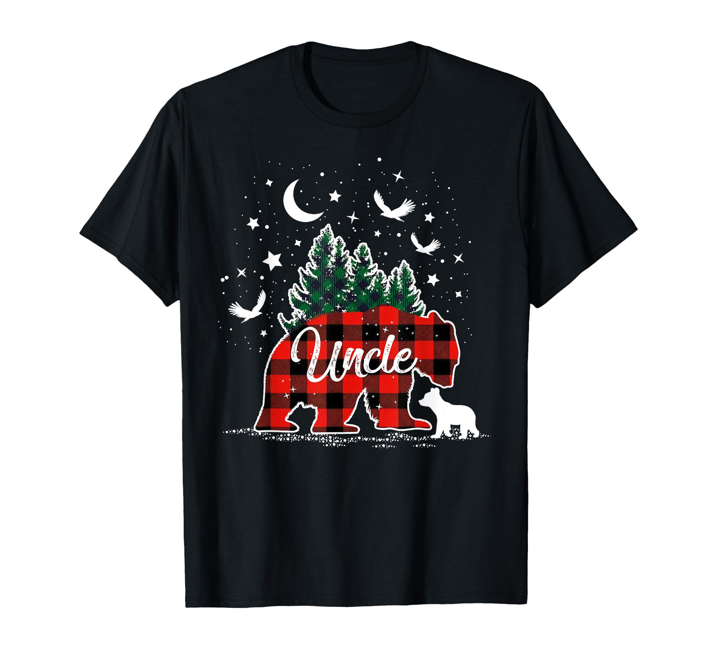 Wildlife Nature Uncle Bear Red Buffalo Plaid Christmas Pjs T-Shirt