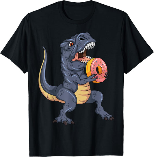 Dinosaur Eating Donut T-Rex Donut Dinosaur Pastry Dino Donut T-Shirt