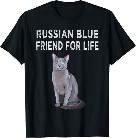 Russian Blue Friend For Life Cat Friendship T-Shirt