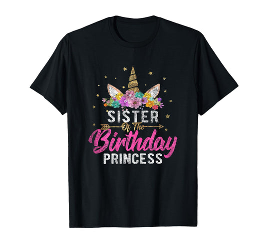 Unicorn Birthday Shirt Sister Of The Birthday Girl Tee Gift T-Shirt