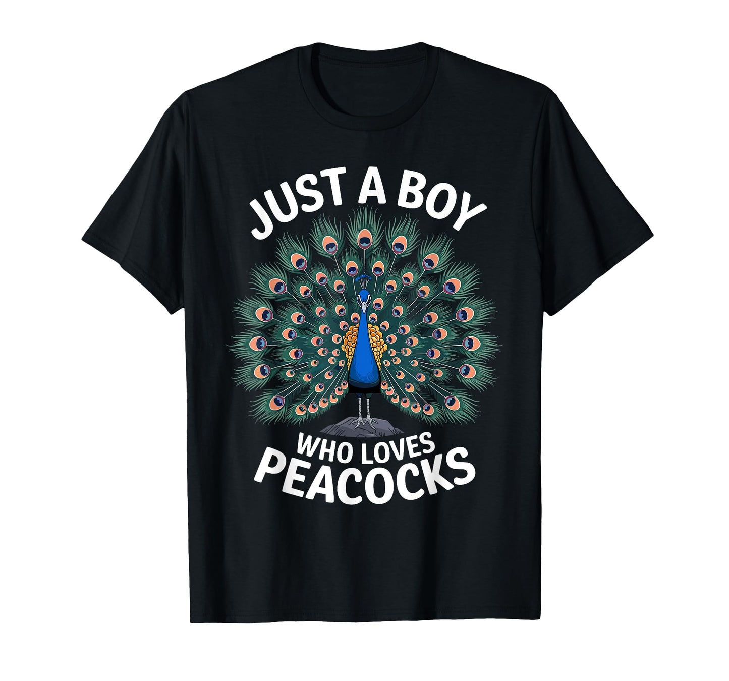 Cool Peacock Design For Boys Kids Men Bird Peacock Lovers T-Shirt