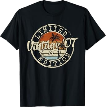 Vintage 2007 18th Birthday Gifts For Boys Girls 18 Year Old T-Shirt