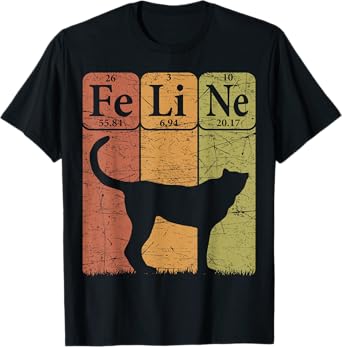 Feline Cheetah Periodic Table Elements Cheetah Retro T-Shirt