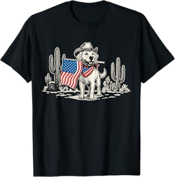 Patriotic Labrador Retriever Dog Merica US Flag 4Th Of July T-Shirt