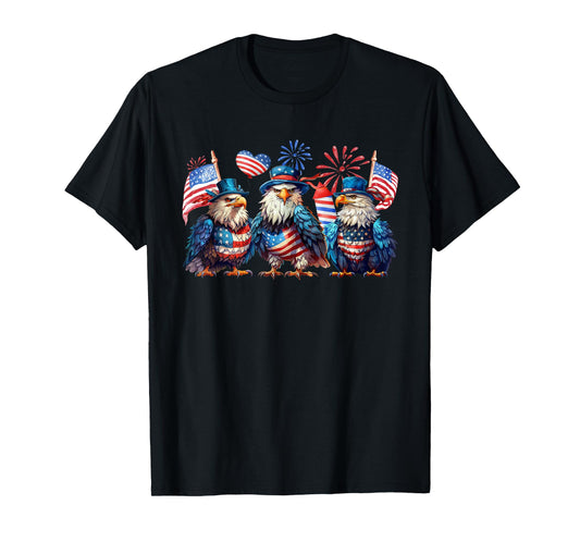 Funny 4th Of July Eagle Patriotic USA American Flag T-Shirt