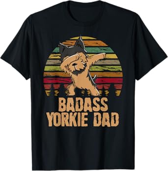 Funny Dabbing Badass Yorkie Dad T-Shirt