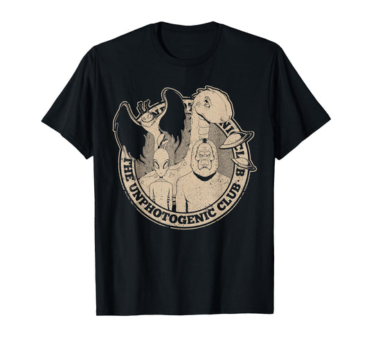 Unphotogenic Club Cryptid Alien Bigfoot Mothman Loch Ness T-Shirt