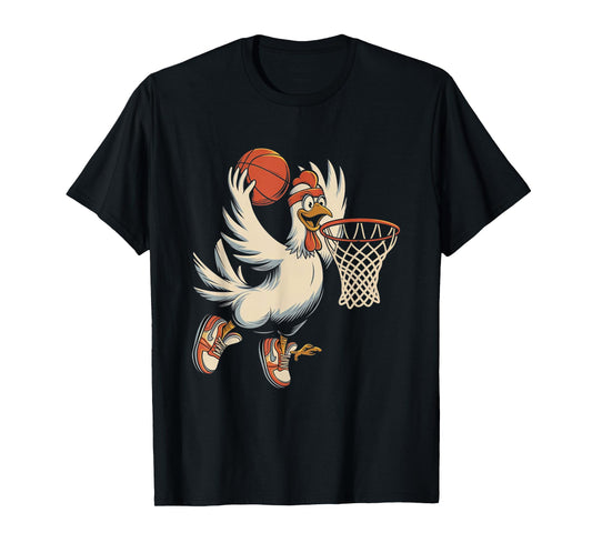 Chicken Playing Basketball Chicken Lover Basketball Funny T-Shirt