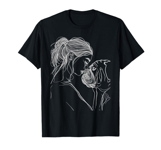 English Bulldog Mom Dog Art Mother's Day T-Shirt
