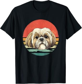 Shih Tzu Shirt Shih Tzu Dog Face Pet Lover Shih Tzu Mom Dad T-Shirt