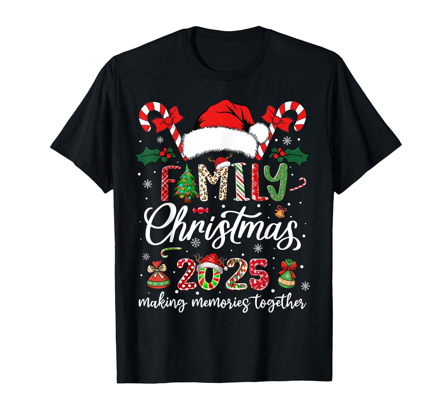 Family Christmas 2025 Matching Squad Santa Elf Funny Xmas T-Shirt