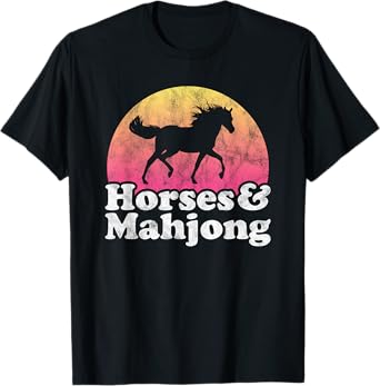 Horse and Mahjong Women or Girls Horses T-Shirt
