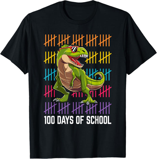 100 Days of School Dinosaur T-Rex 100th Day of School Boys T-Shirt