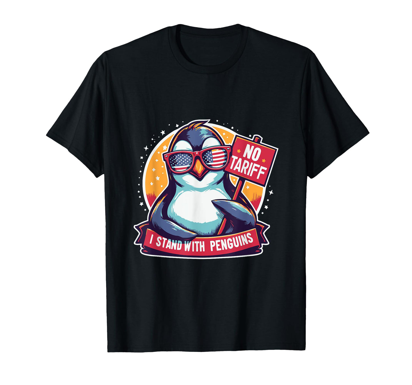 No Tariffs Penguin Protest Heard Island I Stand With Penguin T-Shirt