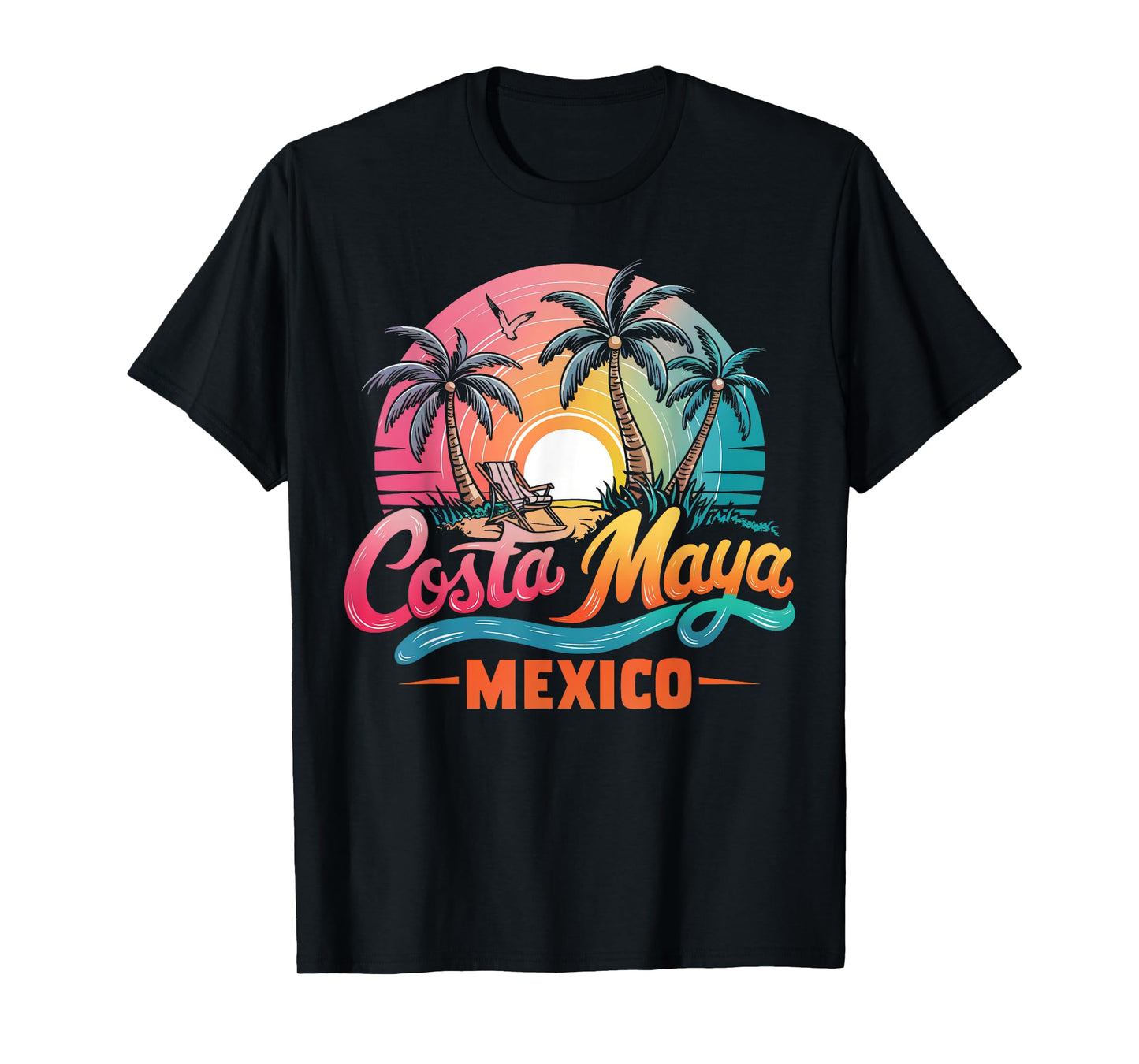 Costa Maya Mexico Tropical Sunset beach Souvenir Vacation Men Women Girls Kids T-Shirt