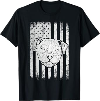 Patriotic Pitbull Dog - USA American Pet Owner Animal Lover T-Shirt