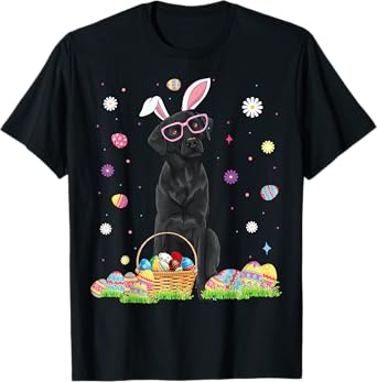 Happy Easter Cute Black Labrador Bunny Ears Dog Lovers T-Shirt for Men Women Girls Kids