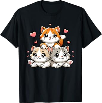 Cute Kawaii Cats Neko Funny Kitten Cat Lover Gift Women Girl T-Shirt