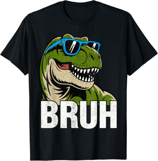 Bruh Dinosaur Boys Tee for Toddler Kids Mens Dinosaur T-rex T-Shirt