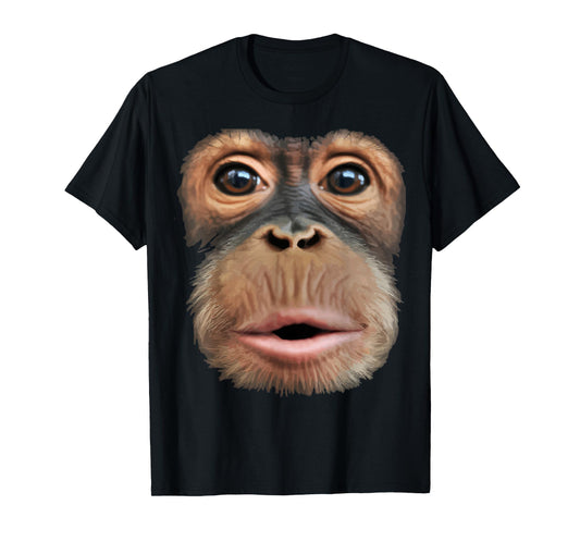 Monkey Face Breath Funny Men Women Halloween Costume T-Shirt