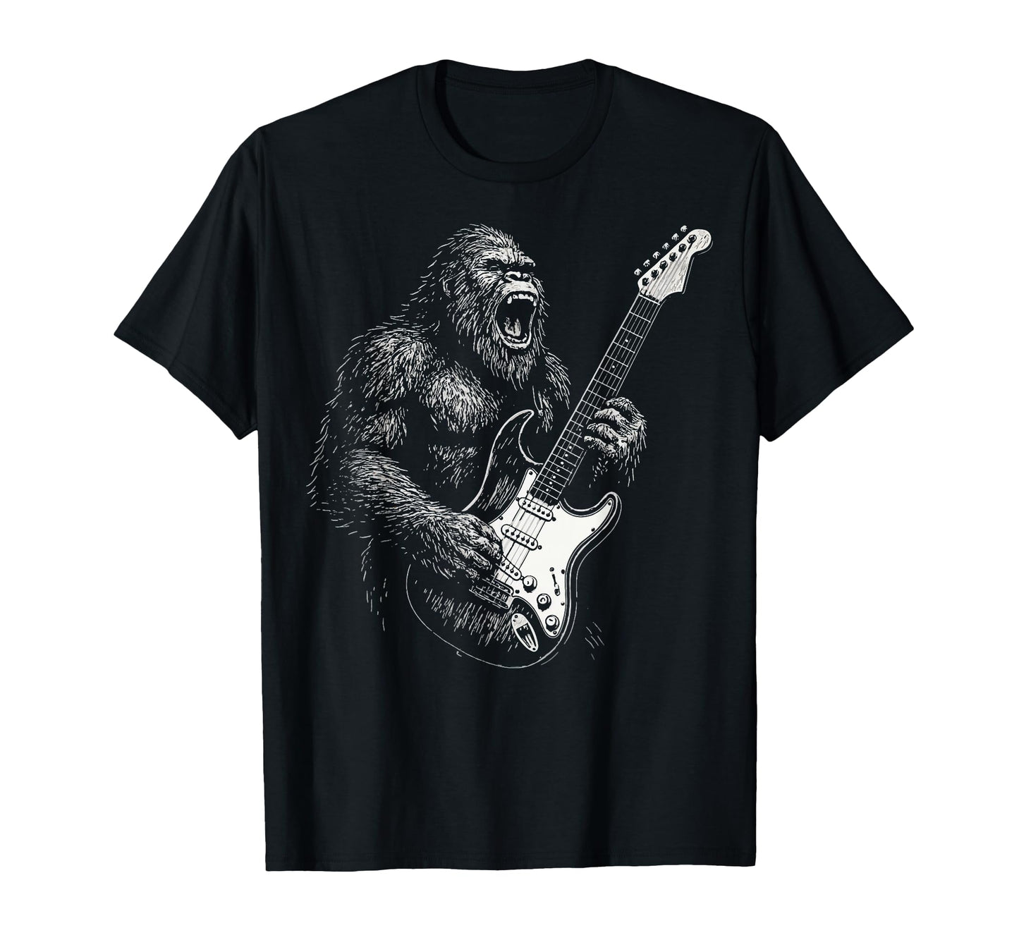 Bigfoot Playing Guitar Sasquatch T-Shirt