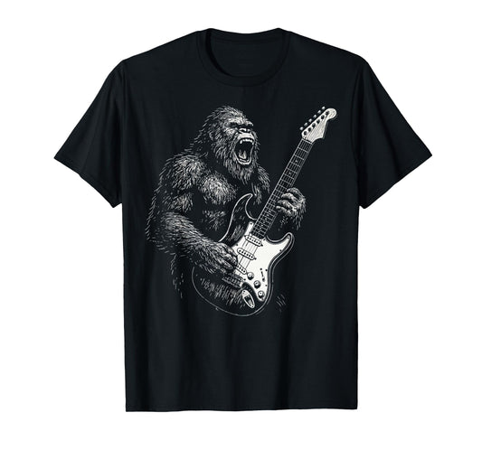 Bigfoot Playing Guitar Sasquatch T-Shirt