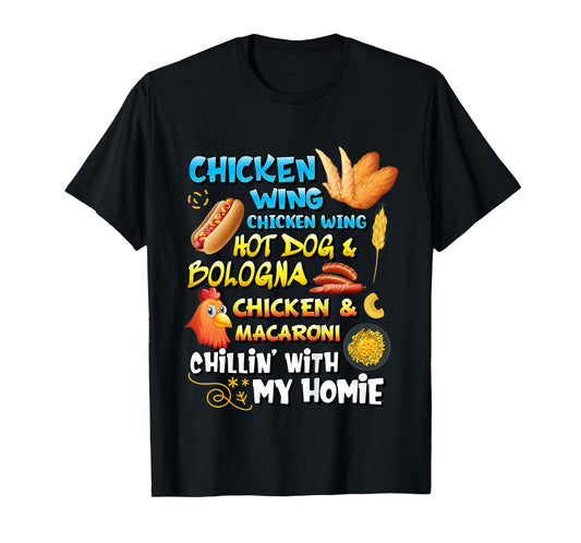 Viral Chicken Wing Chicken Wing Hot Dog Bologna Song lyric T-Shirt for Kids