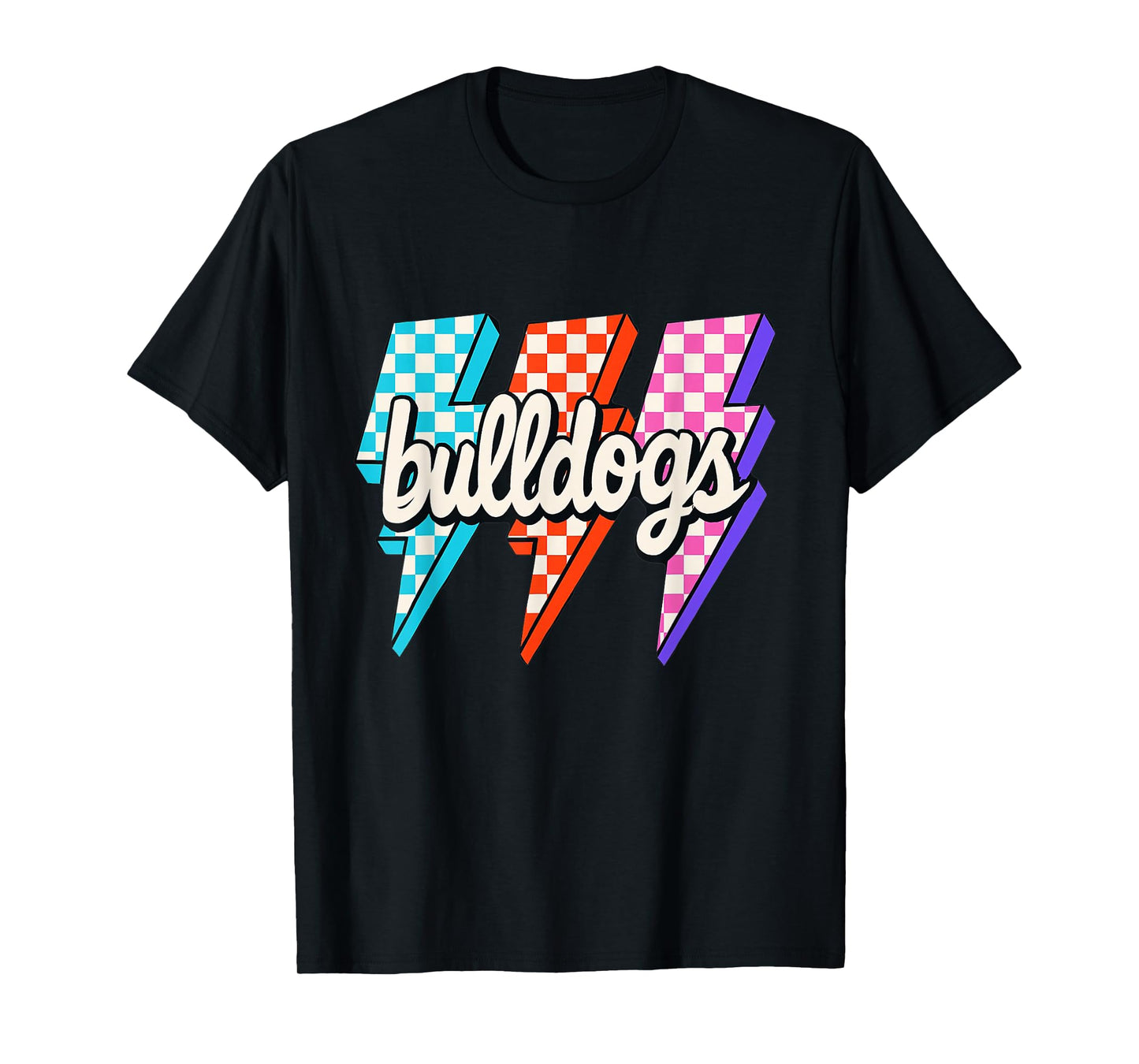 Team Spirit Bulldogs Checkered Mascot Back to School T-Shirt