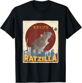 Cute Gifts for Veterinarians and Pet Rat Owner Funny Cute Ratzilla Rat Mouse | Japanese Anime Graphic Gift T-Shirt