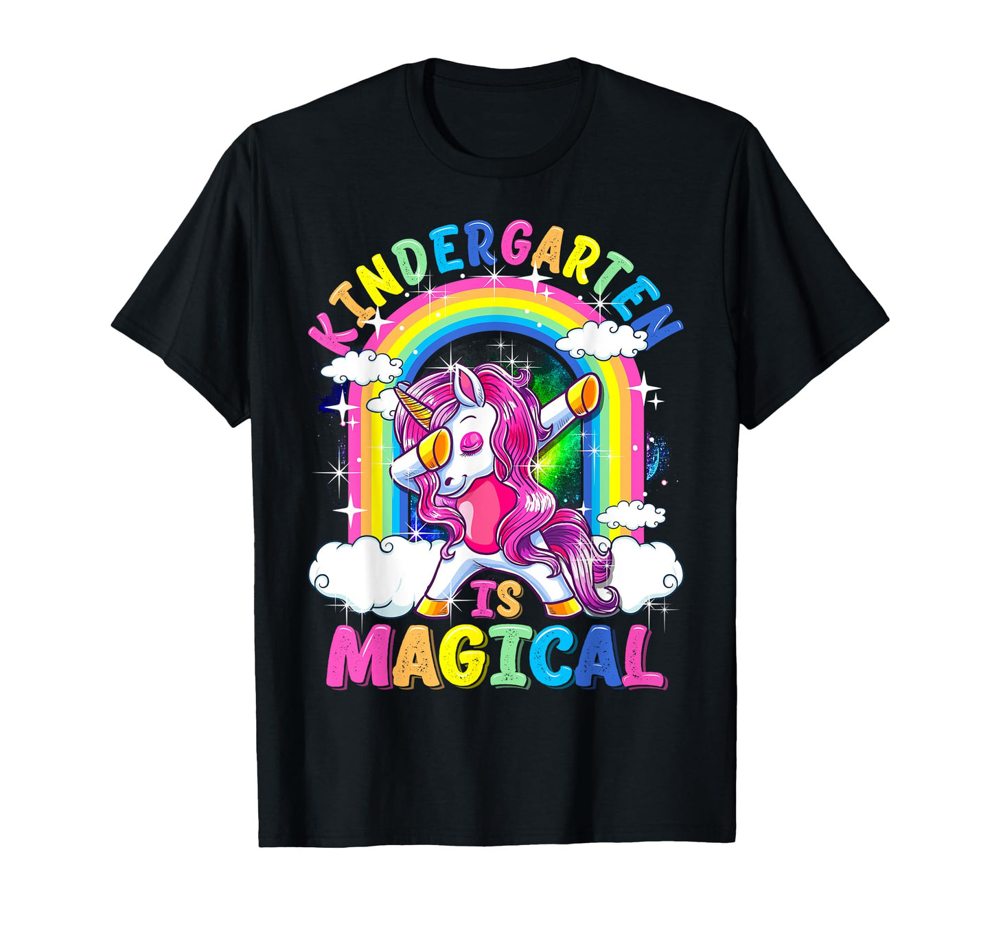 Kindergarten Is Magical Dabbing Unicorn Back To School Girls T-Shirt