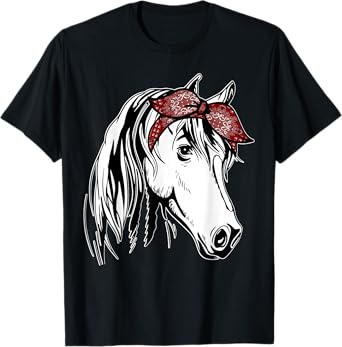 Horse Bandana for Equestrian Horseback Riding Horse Lover T-Shirt