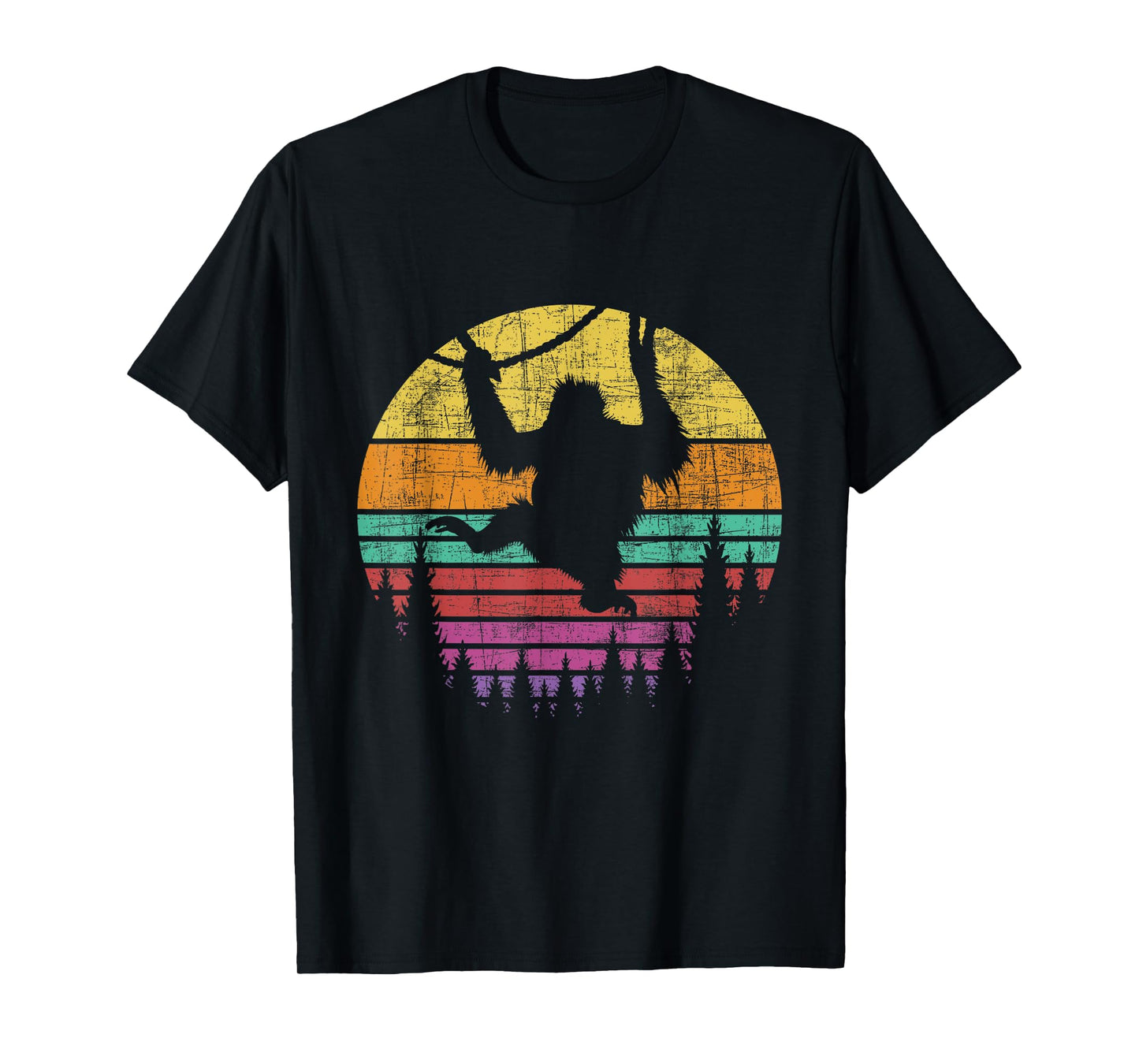 Retro Vintage Hanging Monkey - Safari Jungle Animal Lover T-Shirt