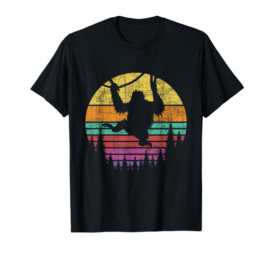 Retro Vintage Hanging Monkey - Safari Jungle Animal Lover T-Shirt