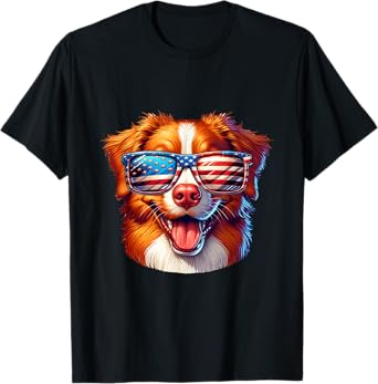 Nova Scotia Duck Tolling Retriever toller 4th Of July Dog T-Shirt for Men Women Kids