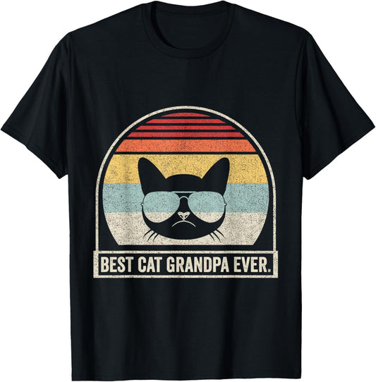 Retro Vintage Best Cat Grandpa Ever T-Shirt