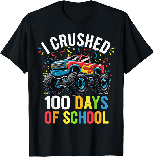 100 Days of School Monster Truck 100th Day of School Boys T-Shirt