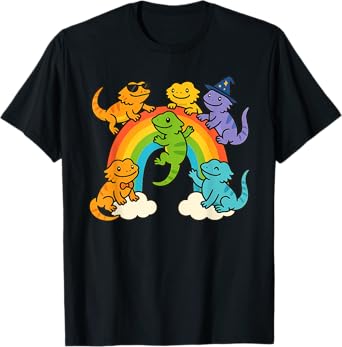 Rainbow Bearded Dragons Cute Lizard T-Shirt