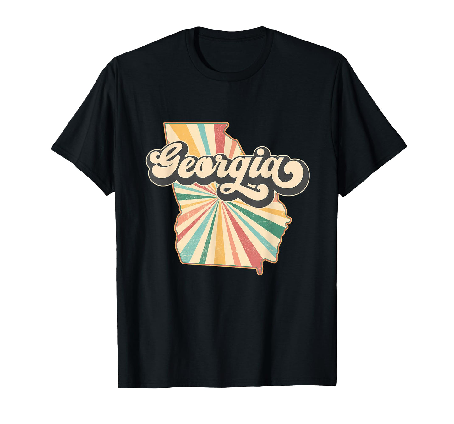 Georgia State Map - Retro Map Flag Souvenir Men Women Kids T-Shirt