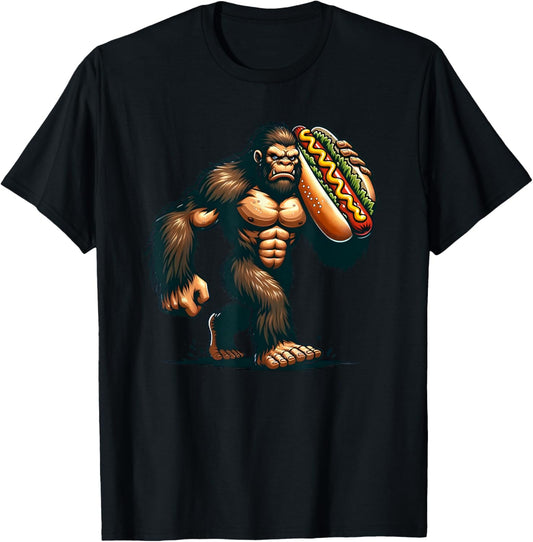 Bigfoot Hotdog Funny Boys Kids Men Sasquatch Food Lovers T-Shirt