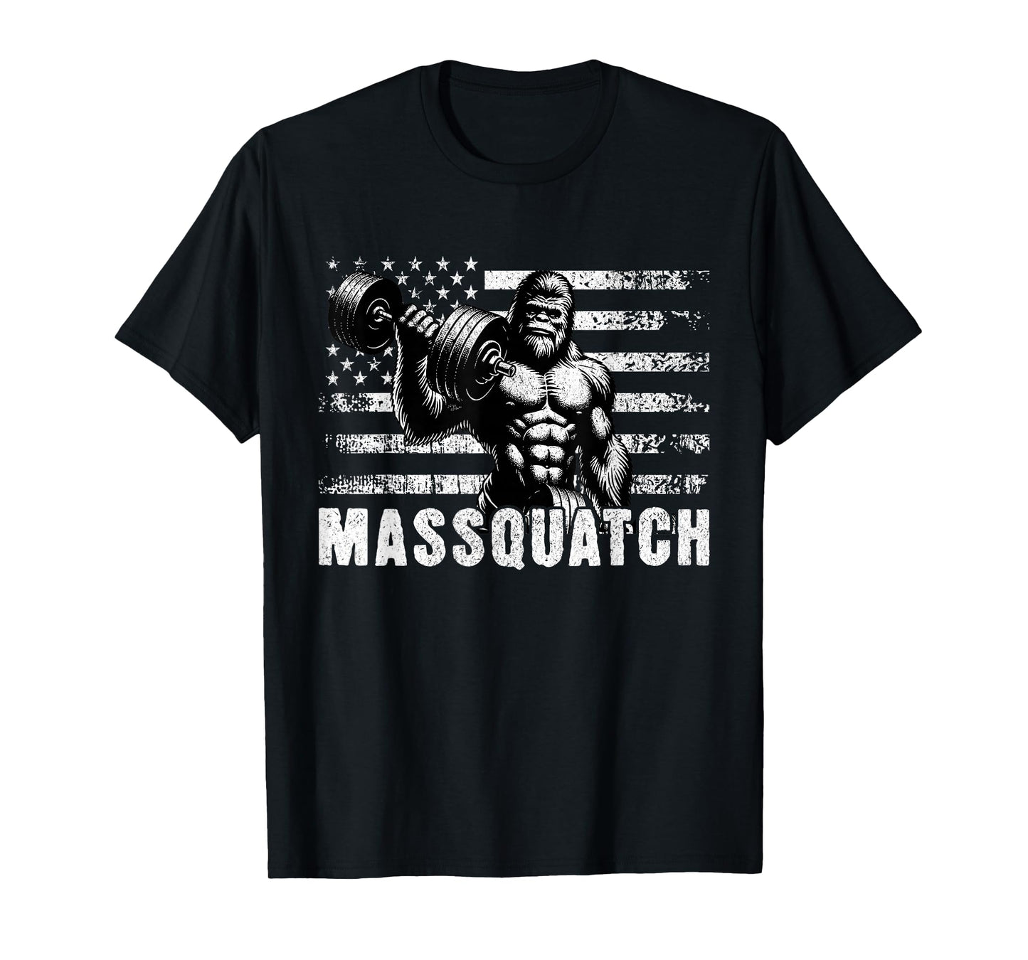 Big Foot Sasquatch Funny Weightlifting Massquatch Workout T-Shirt