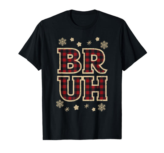 Bruh Funny Christmas Teens Boys Kids Xmas Pajamas T-Shirt